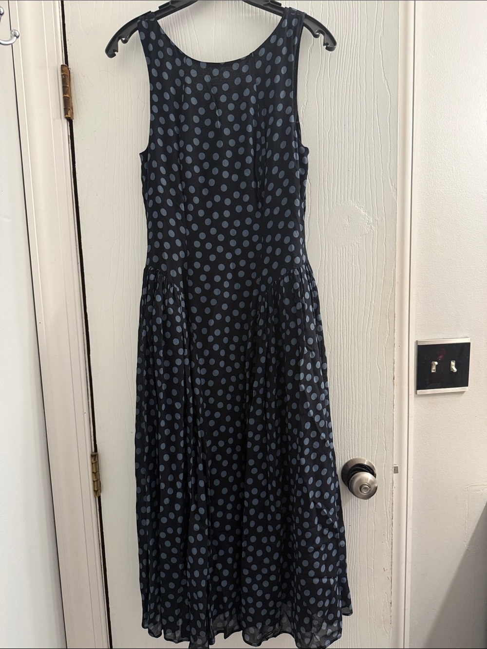 Reformation Anelis Navy Polka Dot Midi Dress - Picture 5 of 11